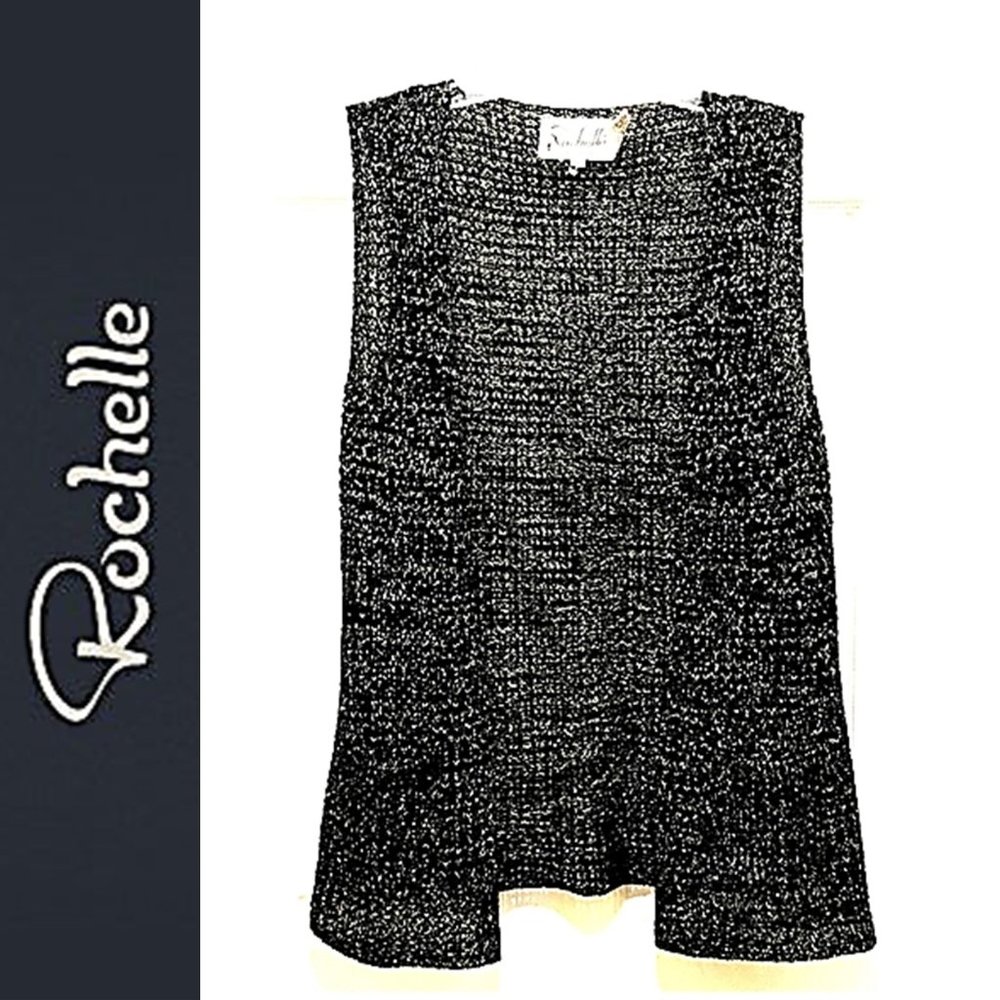 ROCHELLE  METALLIC OPEN FRONT KNIT VINTAGE RETRO MEDIUM 🌸